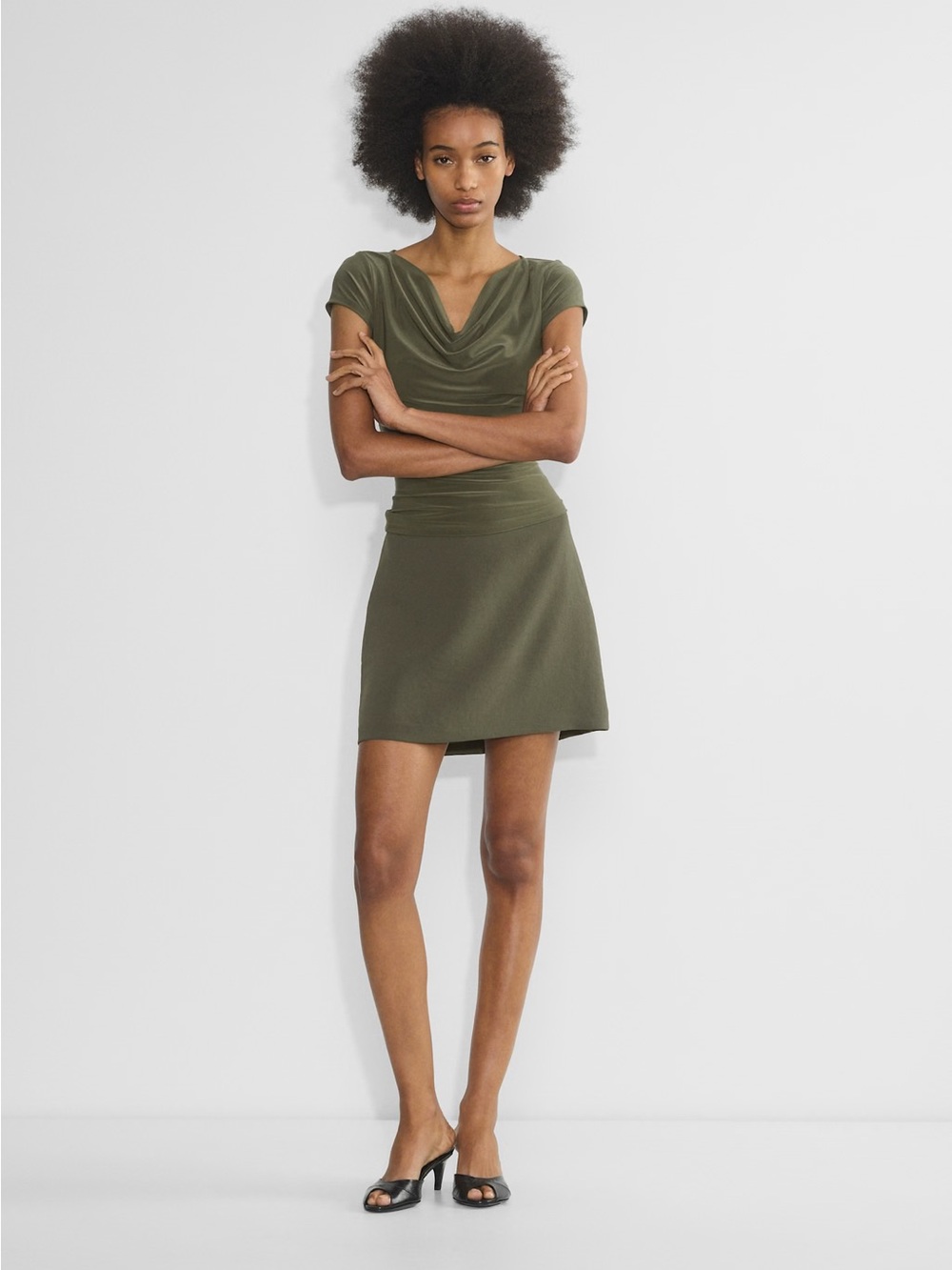 Classic Mini Skirt - Crepette Dark Olive